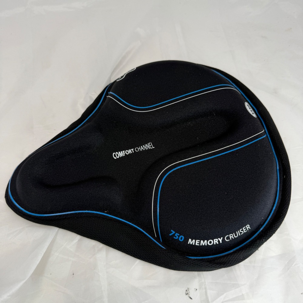 Bell 750 Memory Cruiser Bike Seat Cover Black Blue Comfort Channel Foam Pad
